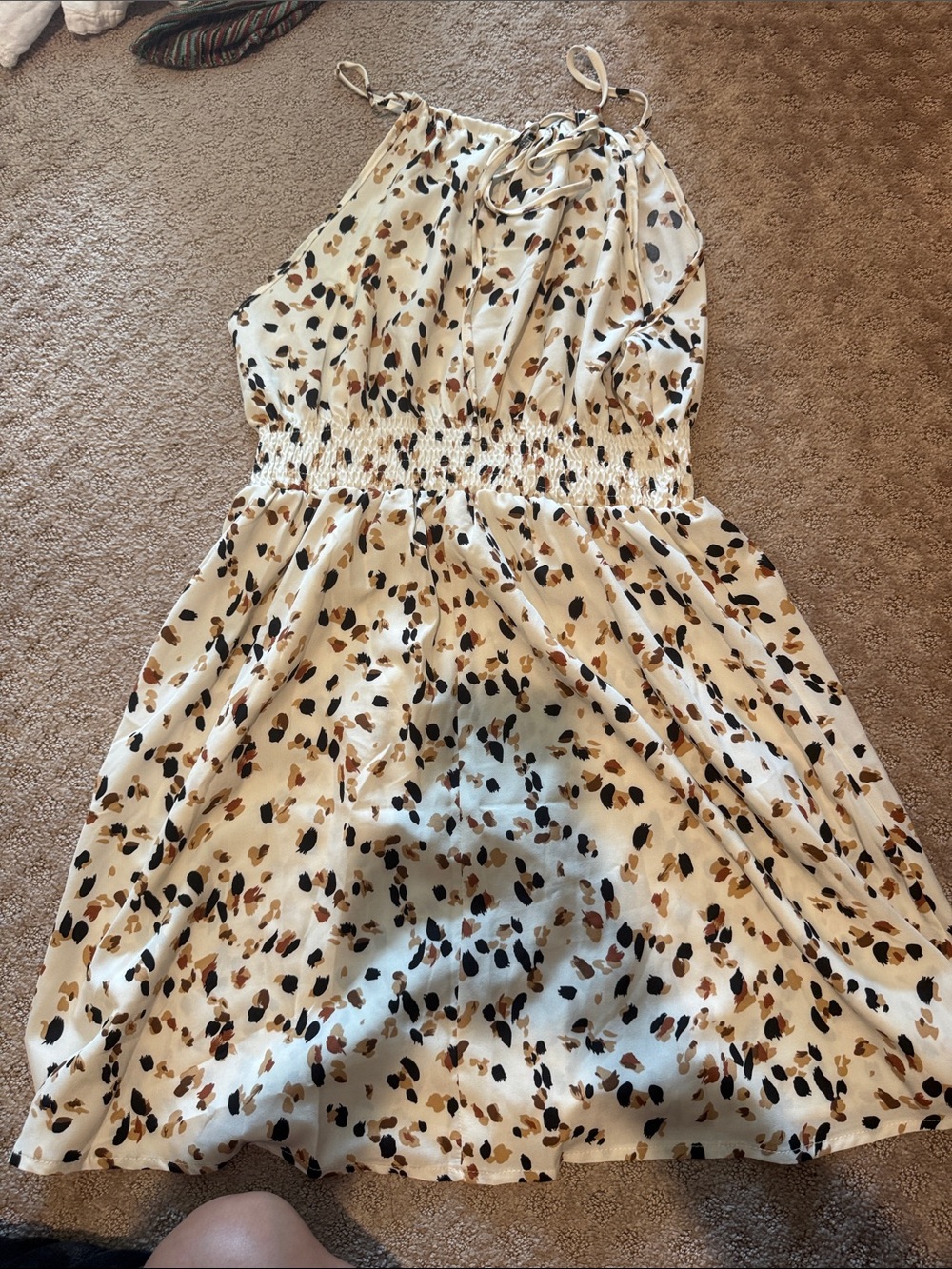 Cream Leopard Print Sundress